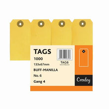 Load image into Gallery viewer, Croxley tags Buff-Manilla per box
