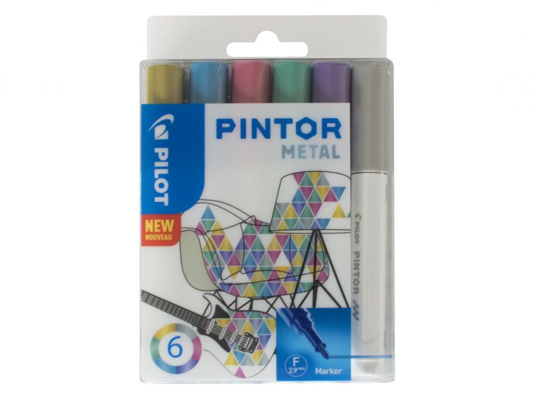 Pilot Pintor Wallet of 6 Metal Colours