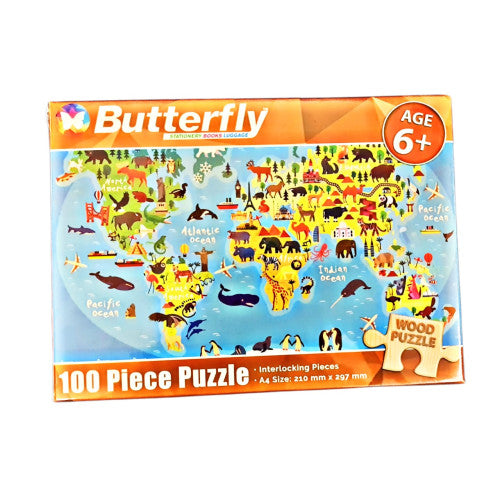 Butterfly Wooden Puzzle A4 100 Piece -Assorted