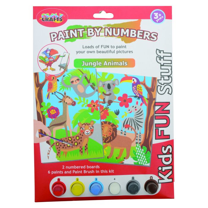 Crazy Crafts Jungle Animals Paint By Number Set