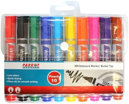 Parrot Bullet Tip Whiteboard 10 Marker Pouch