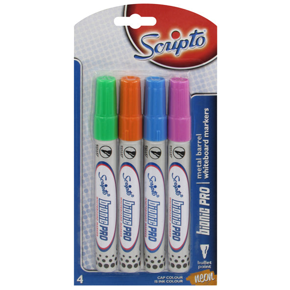 SCRIPTO BIONIC PRO METAL WHITEBOARD MARKER 4’s