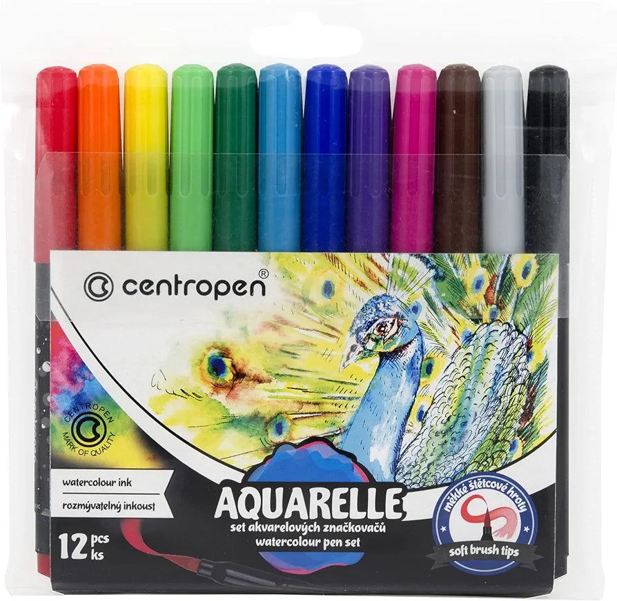 CENTROPEN AQUARELLE MARKERS - PACK OF 12