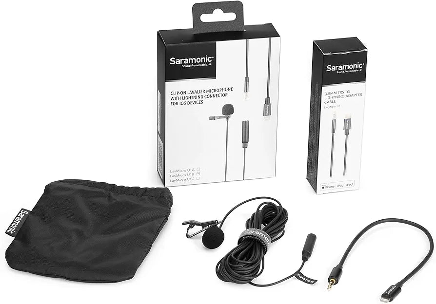 Saramonic LavMicro U1B 6 Meter Lavalier Microphone with Detachable Lightning Connector for New iPhone