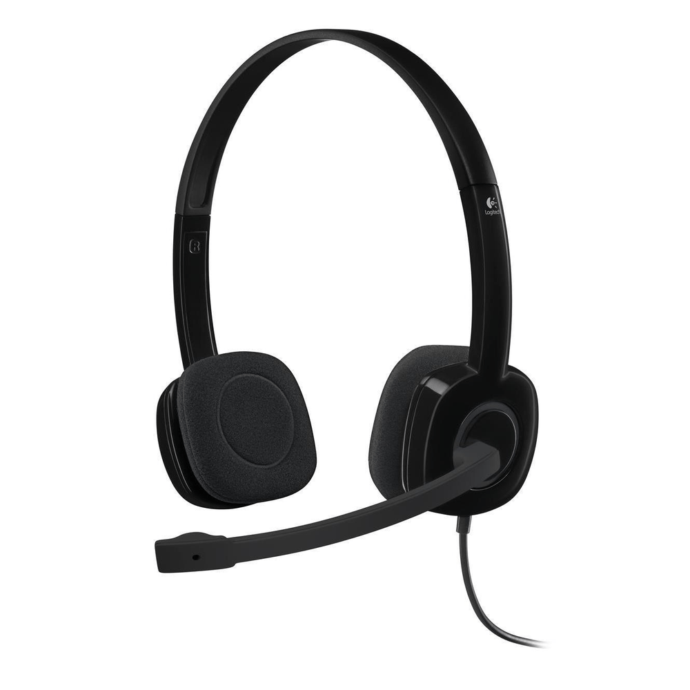 Logitech H151 Stereo Headset With Noise-Cancelling Mic Black