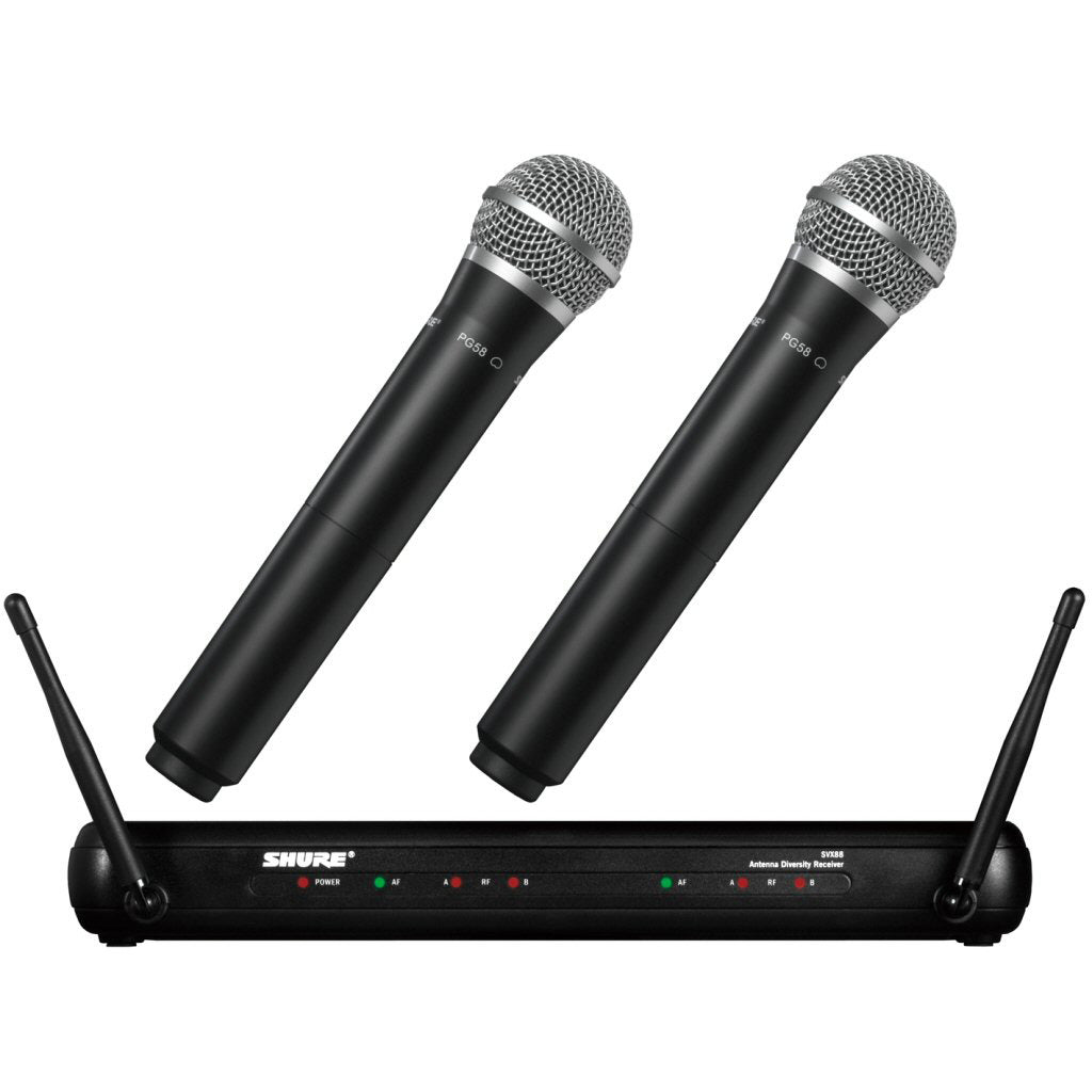 Shure PG58 Dual Dynamic Vocal Wireless Microphones