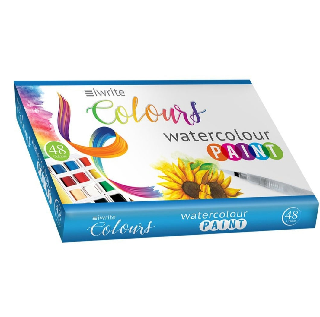 iWrite Colours Watercolour Paint - 48's - Water Colouring Set