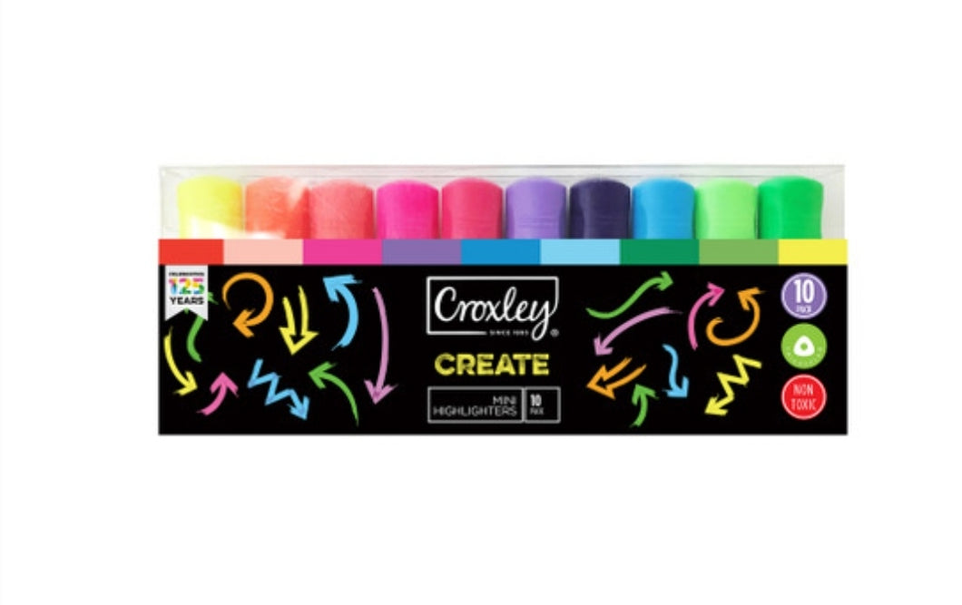 CROXLEY Create Mini Highlighters 10s