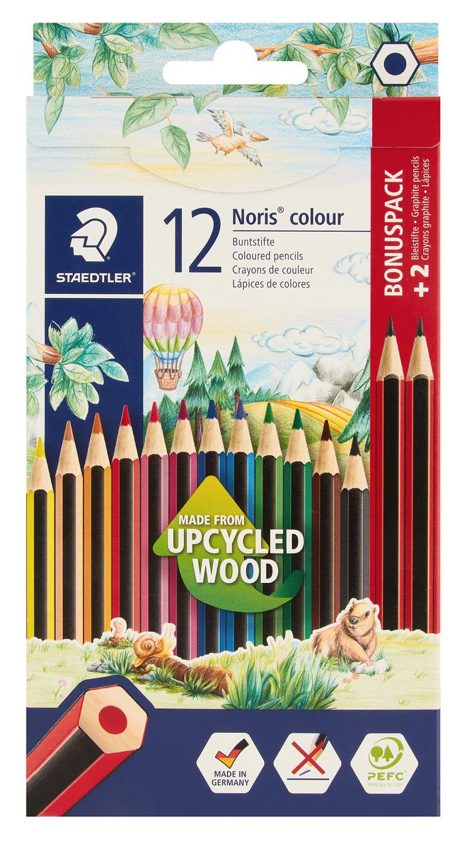Staedtler Noris Club 12 Coloured Pencils + 2 HB Bonus Pack
