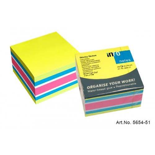 Sticky notes info 75x75mm yellow