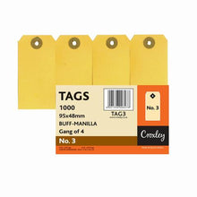 Load image into Gallery viewer, Croxley tags Buff-Manilla per box
