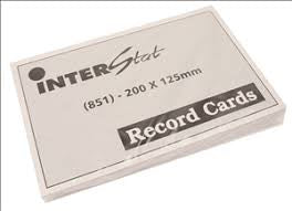 Record cards 200mm X 125mm